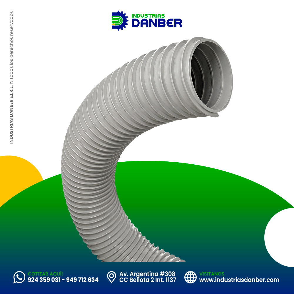 Manguera dúctil PVC gris para ventilación