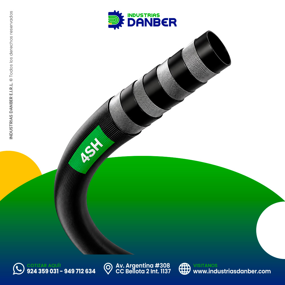 Manguera hidráulica 4SH con cuatro alambres en espiral