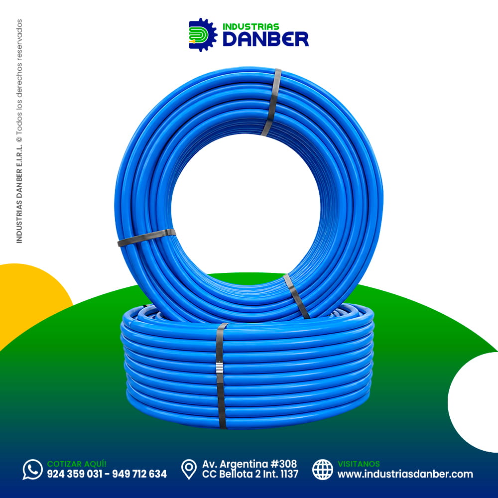Manguera polietileno HDPE potable color azul PN-10