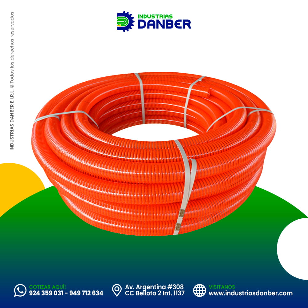Manguera pvc transparente succión color naranja