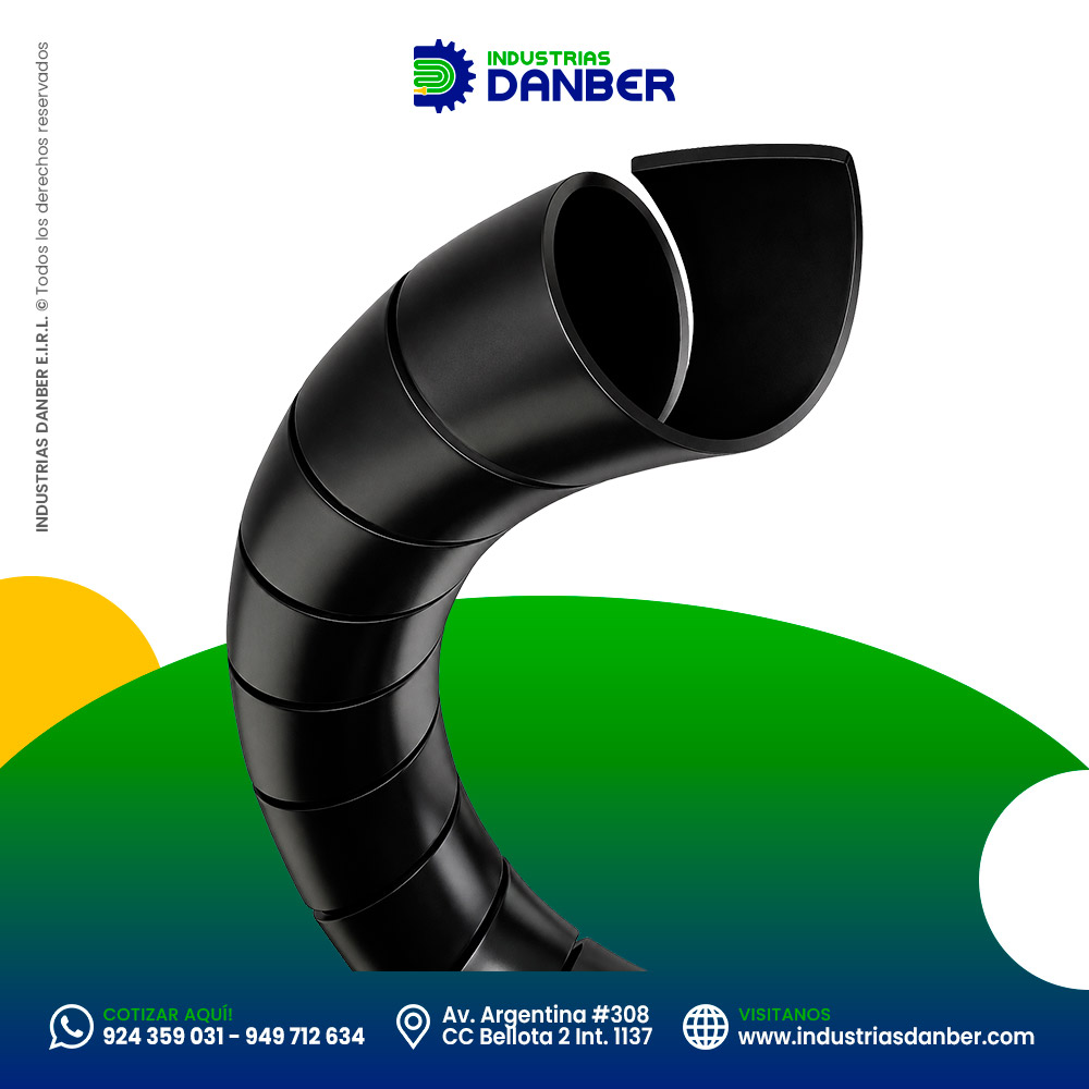 Protector de manguera en espiral negro