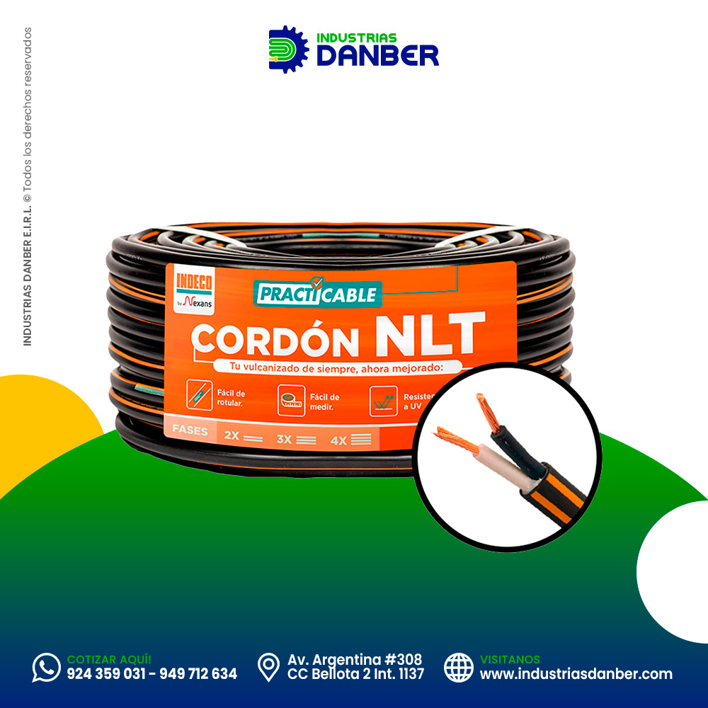 Cable Vulcanizado NLT 2X14AWG negro 500V
