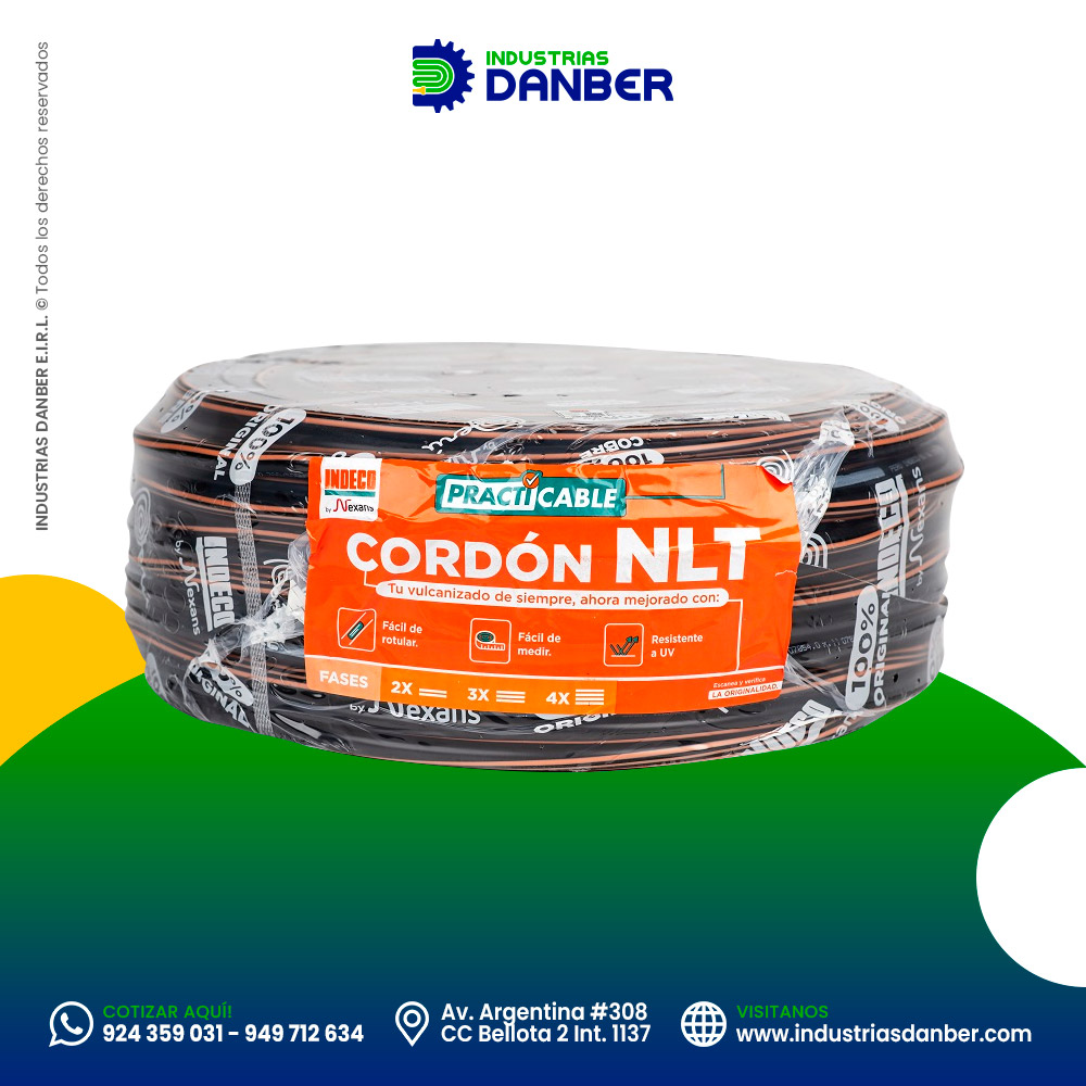 Cable Vulcanizado NLT 3X14AWG negro 500V